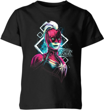 Captain Marvel Neon Warrior Kids' T-Shirt - Black - 11-12 Years - Black