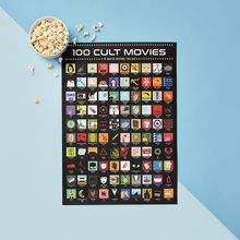 100 Cult Movies Scratch Poster