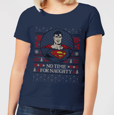 Superman May Your Holidays Be Super Women's Christmas T-Shirt - Navy - M - Navy