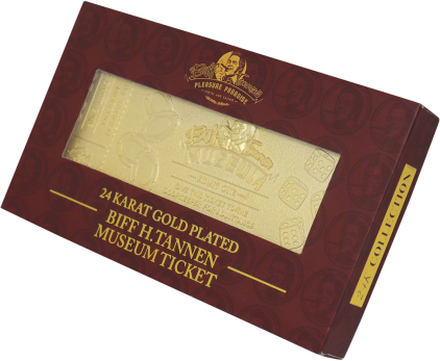Back to the Future 24k Gold Plated Biff Tannen Museum Entrance Ticket Replica