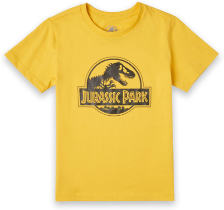 Jurassic Park Metallic Print Logo Kids' T-Shirt - Yellow - 5-6 Years - Safety Yellow
