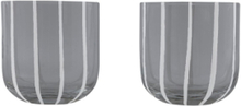 "Mizu Glass - Pack Of 2 Home Tableware Glass Drinking Glass Grey OYOY Living Design"