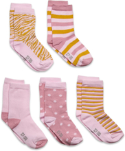 Sock W. Pattern Socks & Tights Socks Rosa Minymo*Betinget Tilbud
