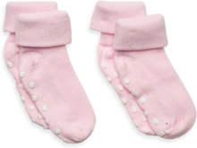 Baby Rib Sock W. Abs Socks & Tights Non-slip Socks Rosa Minymo*Betinget Tilbud