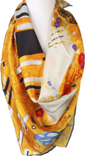 Vierkante zijden sjaal met print van de "de Kus"