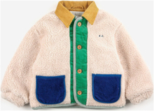 Color Block Sheepskin Jacket Outerwear Fleece Outerwear Fleece Jackets White Bobo Choses