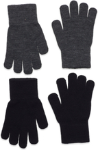 Gloves - 2-Pack Accessories Gloves & Mittens Gloves Multi/mønstret Melton*Betinget Tilbud