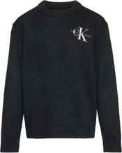 "Essential Monogram Sweater Tops Knitwear Pullovers Black Calvin Klein"
