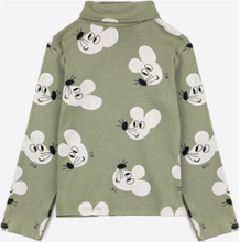 Mouse All Over Turtle Neck T-Shirt Tops T-shirts Turtleneck Green Bobo Choses