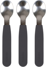 Silic Spoons 3-Pack - Powder Blue Home Meal Time Cutlery Svart Filibabba*Betinget Tilbud