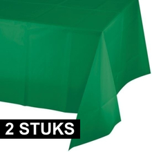 2x Afneembaar tafelkleed groen 137 x 259 cm