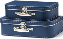 Suitcase Paper 2-Set Blue Home Kids Decor Storage Storage Boxes Blå Kid's Concept*Betinget Tilbud