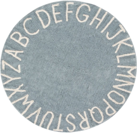 Round Abc Azul Vintage-Natural/Vintage Blue-Natura Home Kids Decor Rugs And Carpets Round Rugs Blue Lorena Canals