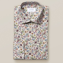 Eton Contemporary fit Beige skjorta med blommande dal