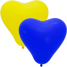 Hjärtformade Latexballonger Blå och Gul
