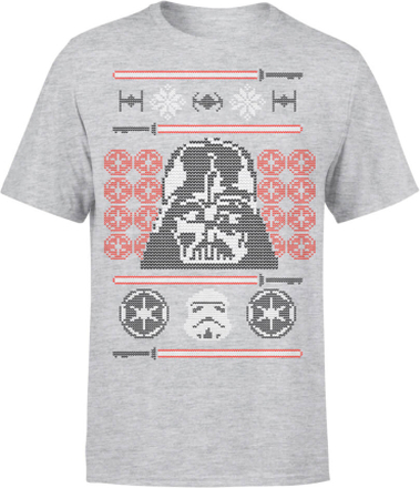 Star Wars Weihnachten Darth Vader Face Sabre T-Shirt - Grau - XL