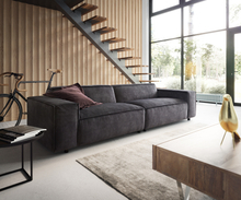 DELIFE Big-Sofa Tenso 285x105 cm velours antraciet