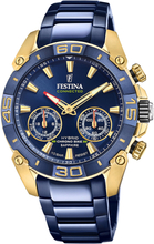 Festina F20547/1 Horloge Smartwatch Chrono Bike Connected staal blauw-goudkleurig 45,5 mm