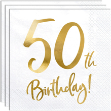 50th Birthday Servetter Guld