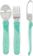 Twistshake Learn Cutlery Stainless Steel 12+M White Home Meal Time Cutlery Grønn Twistshake*Betinget Tilbud