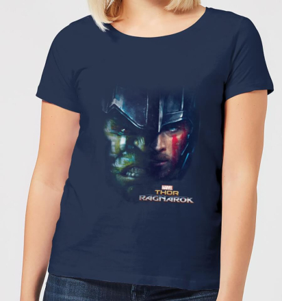 Marvel Thor Ragnarok Hulk Split Face Damen T-Shirt - Navy Blau - L