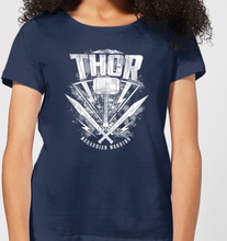 Marvel Thor Ragnarok Thor Hammer Logo Damen T-Shirt - Navy Blau - S