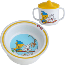 Bamse, Bowl And Cup, Yellow Home Meal Time Dinner Sets Yellow Rätt Start
