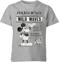 Disney Retro Poster Wild Waves Kids' T-Shirt - Grey - 3-4 Years - Grey