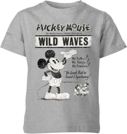 Disney Retro Poster Wild Waves Kids' T-Shirt - Grey - 5-6 Years - Grey