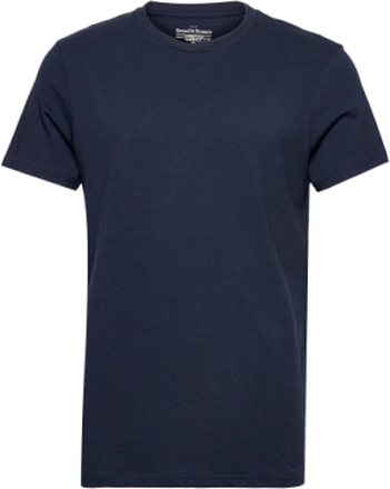 Crew-Neck Cotton T-shirts Short-sleeved Marineblå Bread & Boxers*Betinget Tilbud