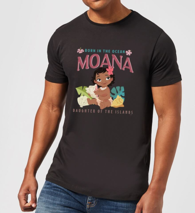 Disney Moana Born In The Ocean Men's T-Shirt - Black - XXL - Black