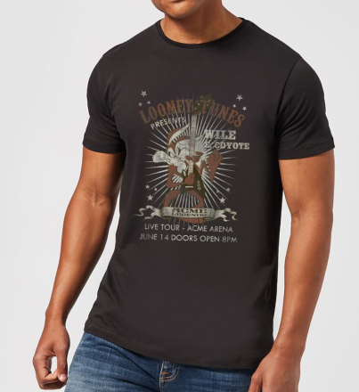 Looney Tunes Wile E Coyote Guitar Arena Tour Herren T-Shirt - Schwarz - XL