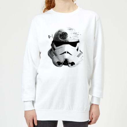 Star Wars Classic Command Stromtrooper Death Star Damen Pullover - Weiß - L