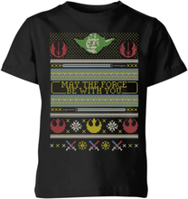 Star Wars May The force Be with You Pattern Kids Christmas T-Shirt - Black - 3-4 Years - Black