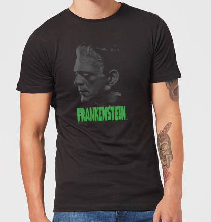 Universal Monsters Frankenstein Greyscale Men's T-Shirt - Black - M