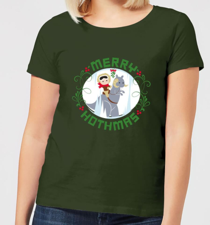 Star Wars Merry Hothmas Women's Christmas T-Shirt - Forest Green - L - Forest Green