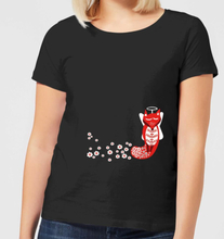 Flower Fox Women's T-Shirt - Black - 5XL