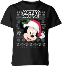 Disney Classic Mickey Mouse Kids Christmas T-Shirt - Black - 3-4 Years
