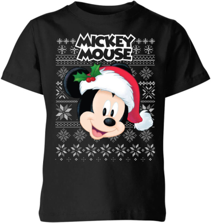 Disney Classic Mickey Mouse Kids Christmas T-Shirt - Black - 11-12 Years