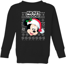 Disney Classic Mickey Mouse Kids Christmas Jumper - Black - 3-4 Years