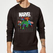 Marvel Avengers Group Christmas Jumper - Black - S