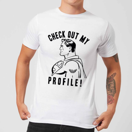 DC Comics Superman Check Out My Profile T-Shirt - Weiß - M