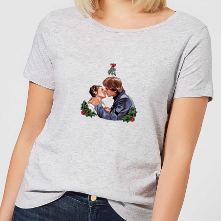 Star Wars Mistletoe Kiss Women's Christmas T-Shirt - Grey - L