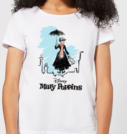 Mary Poppins Rooftop Landing Women's Christmas T-Shirt - White - XXL