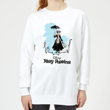 Mary Poppins Rooftop Landing Women's Christmas Jumper - White - XS