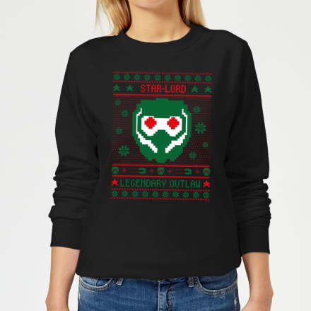 Guardians Of The Galaxy Star-Lord Pattern Women's Christmas Jumper - Black - S
