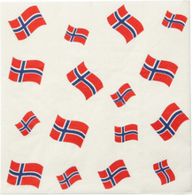 Servetter norska flaggor, 16-pack