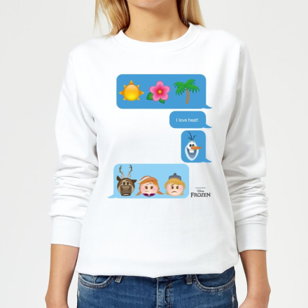 Disney Frozen I Love Heat Emoji Women's Sweatshirt - White - XXL