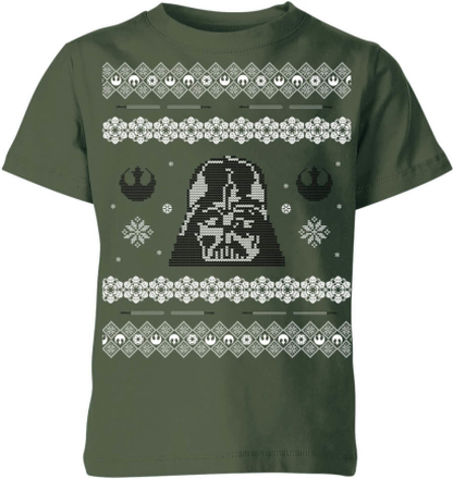 Star Wars Darth Vader Knit Kids' Christmas T-Shirt - Forest Green - 9-10 Years - Forest Green