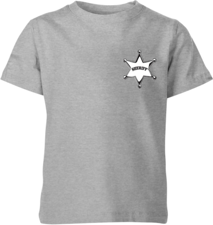 Toy Story Sheriff Woody Badge Kinder T-Shirt - Grau - 9-10 Jahre